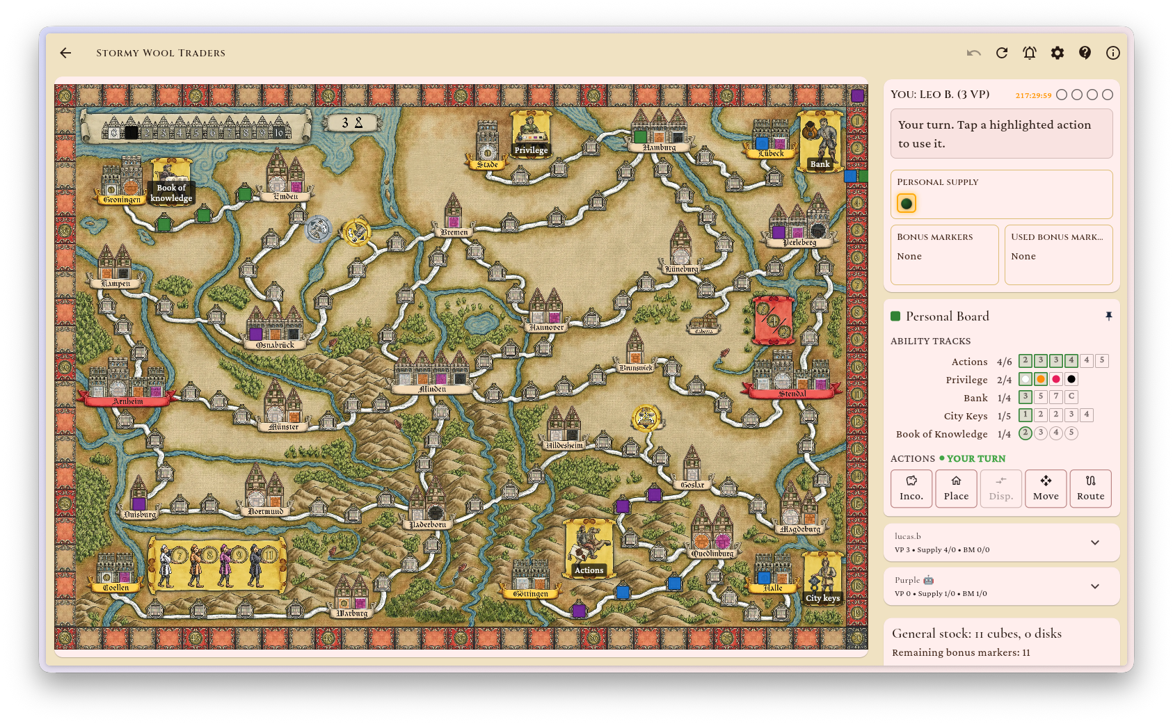 The Hansa Teutonica Online game screen
