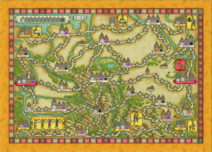 The Hansa Teutonica base game board
